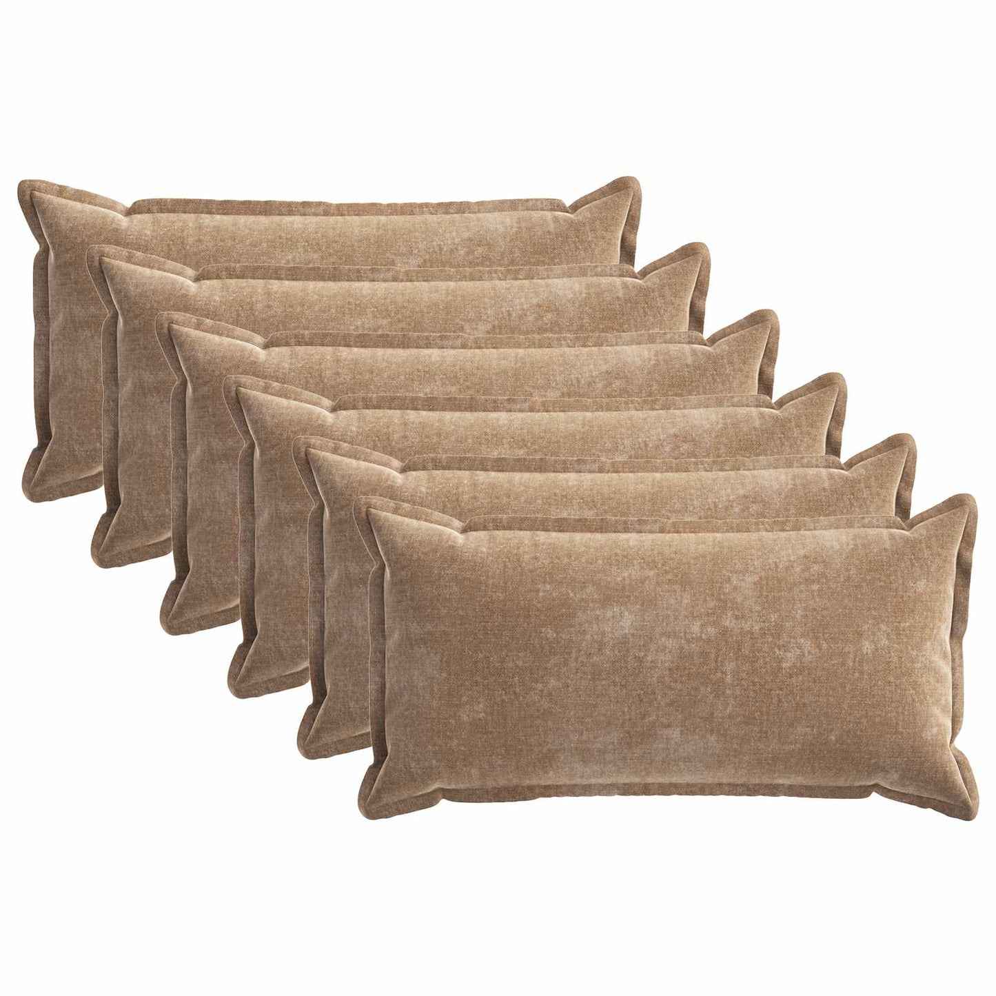 Cushion Cover 6 pcs HOUTEN Brown 40 x 70 cm Chenille Fabric