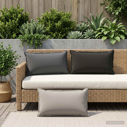 Cushion Cover 12 pcs HOUTEN Black 40 x 80 cm Polyester