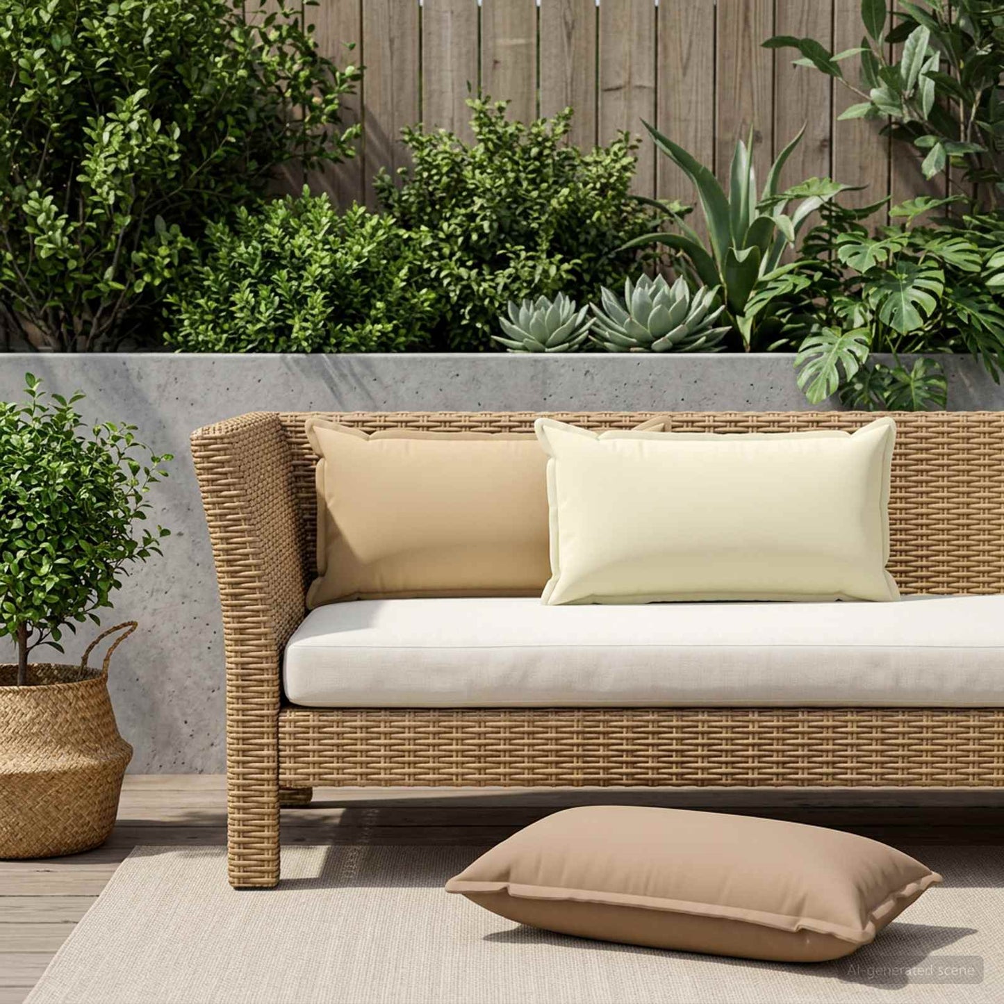 Cushion Cover 12 pcs HOUTEN Beige 40 x 80 cm Polyester