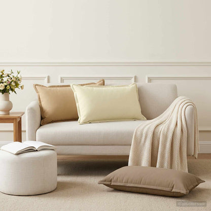 Cushion Cover 12 pcs HOUTEN Taupe 40 x 80 cm Polyester