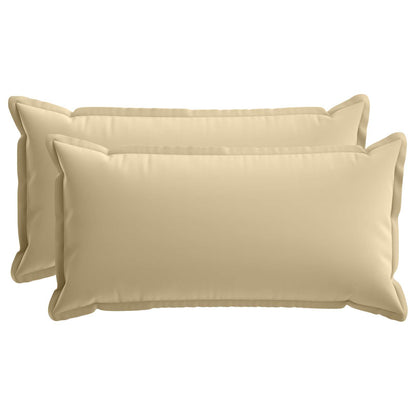 Cushion Cover 2 pcs HOUTEN Beige 40 x 70 cm Polyester
