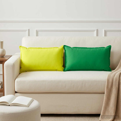 Cushion Cover 12 pcs HOUTEN Green 40 x 80 cm Polyester