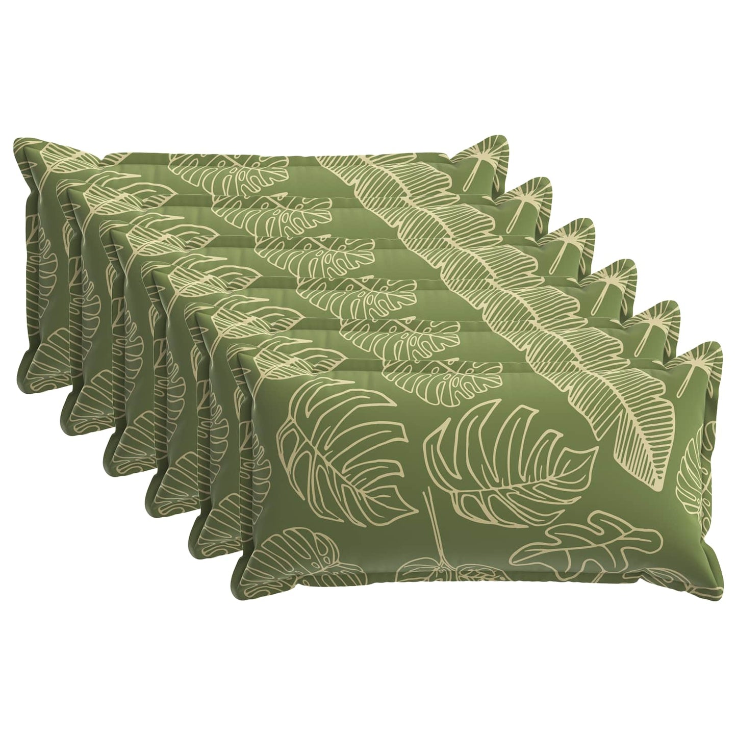 Cushion Cover 6 pcs HOUTEN Leaf Design 40 x 70 cm Polyester
