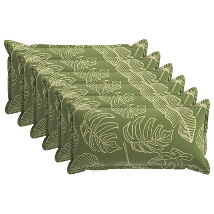 Cushion Cover 6 pcs HOUTEN Leaf Design 40 x 70 cm Polyester