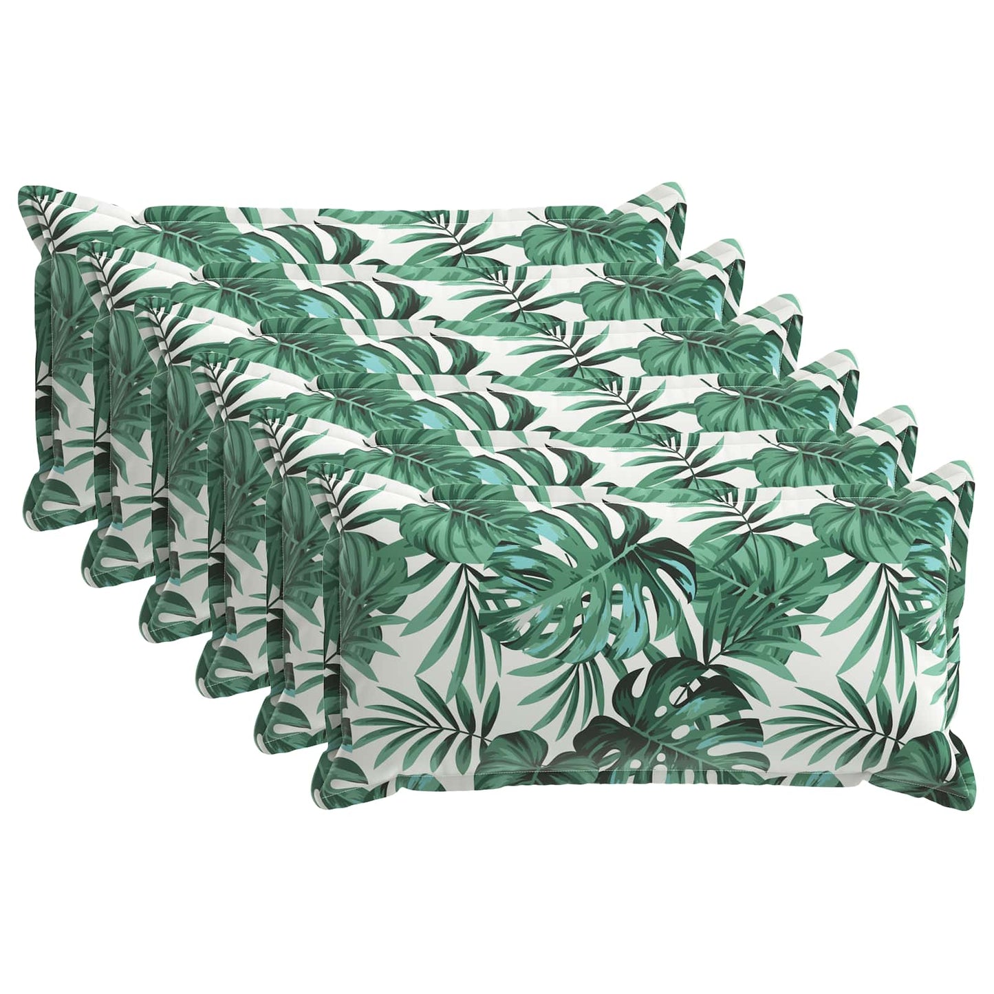Cushion Cover 6 pcs HOUTEN Leaf Pattern 40 x 70 cm Polyester