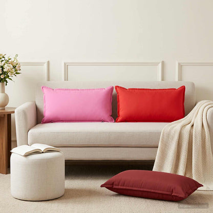 Cushion Cover 12 pcs HOUTEN Red 40 x 80 cm Polyester