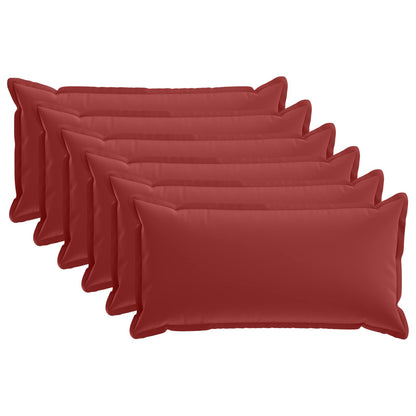 Cushion Cover 6 pcs HOUTEN Wine Red 40 x 70 cm Polyester