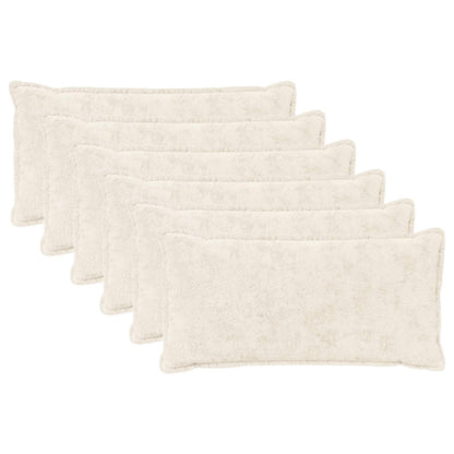 Cushion Cover 6 pcs HOUTEN White 40 x 70 cm Faux Rabbit Fur