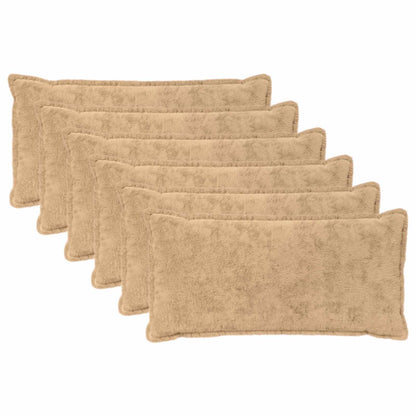 Cushion Cover 6 pcs HOUTEN Cream 40 x 70 cm Faux Rabbit Fur