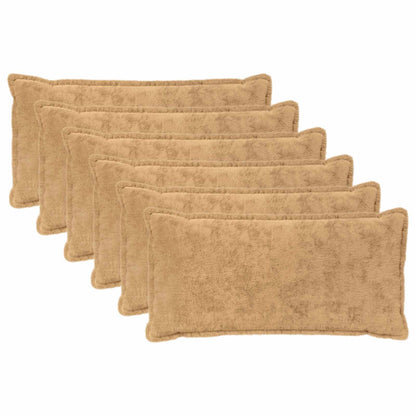 Cushion Cover 6 pcs HOUTEN Taupe 40 x 70 cm Faux Rabbit Fur