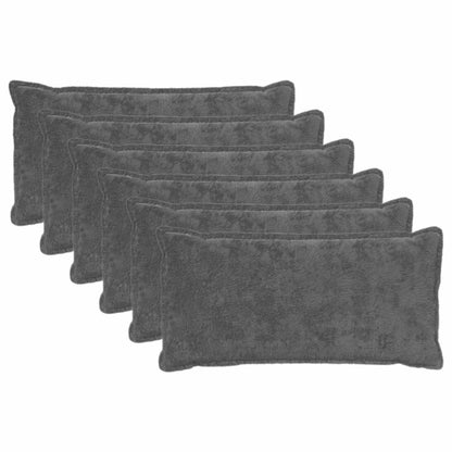 Cushion Cover 6 pcs HOUTEN Dark Grey 40 x 70 cm Faux Rabbit Fur