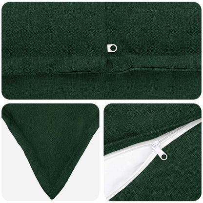 Cushion Cover 12 pcs HOUTEN Dark Green 40 x 80 cm Faux Linen