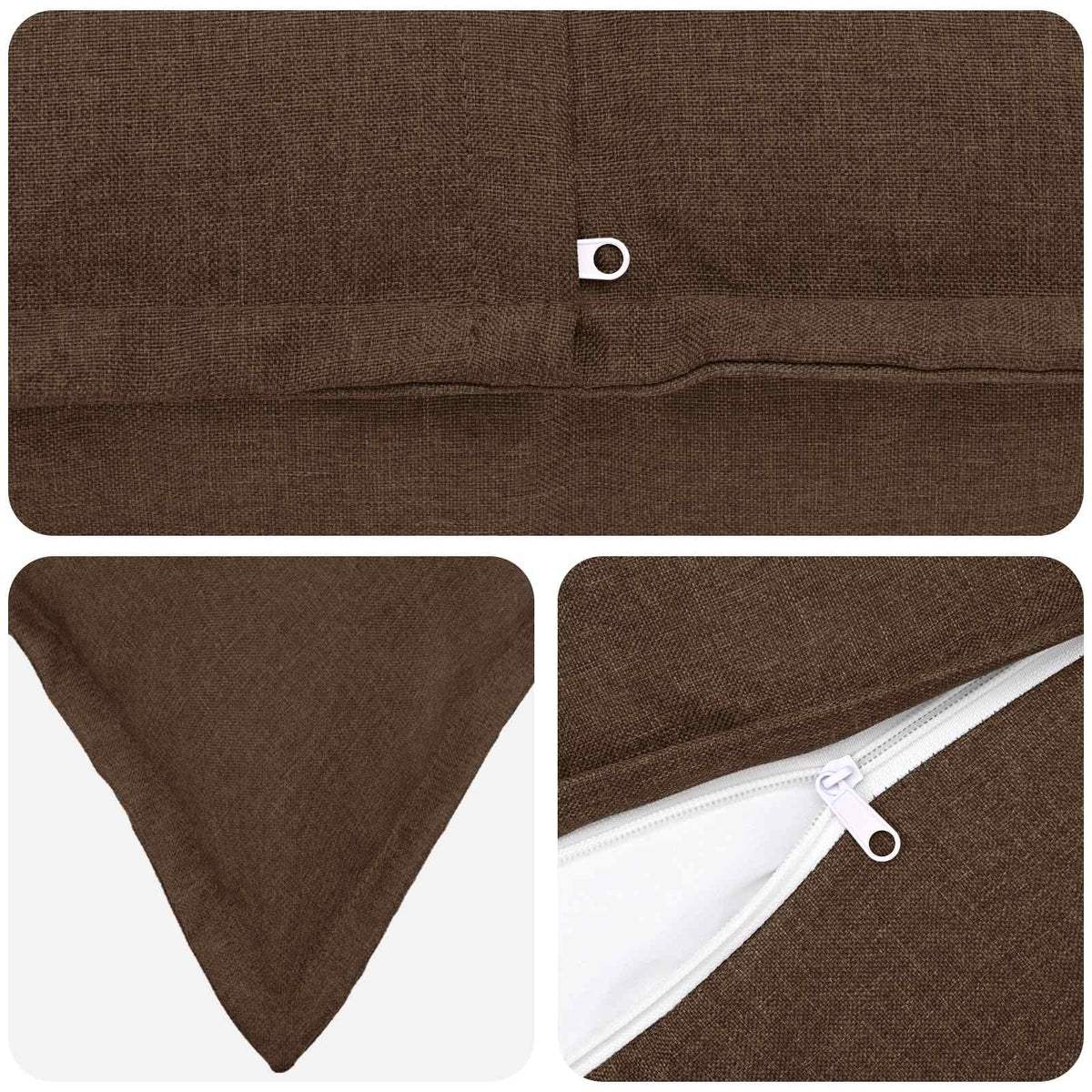 Cushion Cover 6 pcs HOUTEN Brown 40 x 80 cm Faux Linen