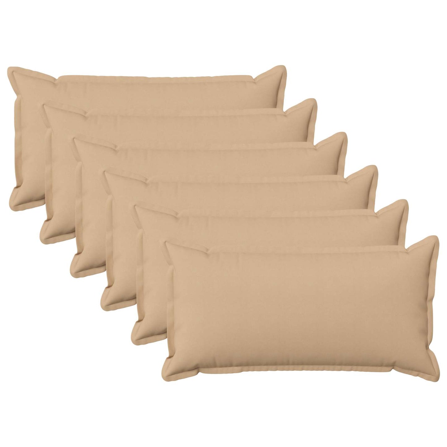 Cushion Cover 6 pcs HOUTEN Cream 40 x 80 cm Faux Linen