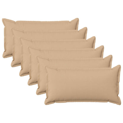 Cushion Cover 6 pcs HOUTEN Cream 40 x 80 cm Faux Linen