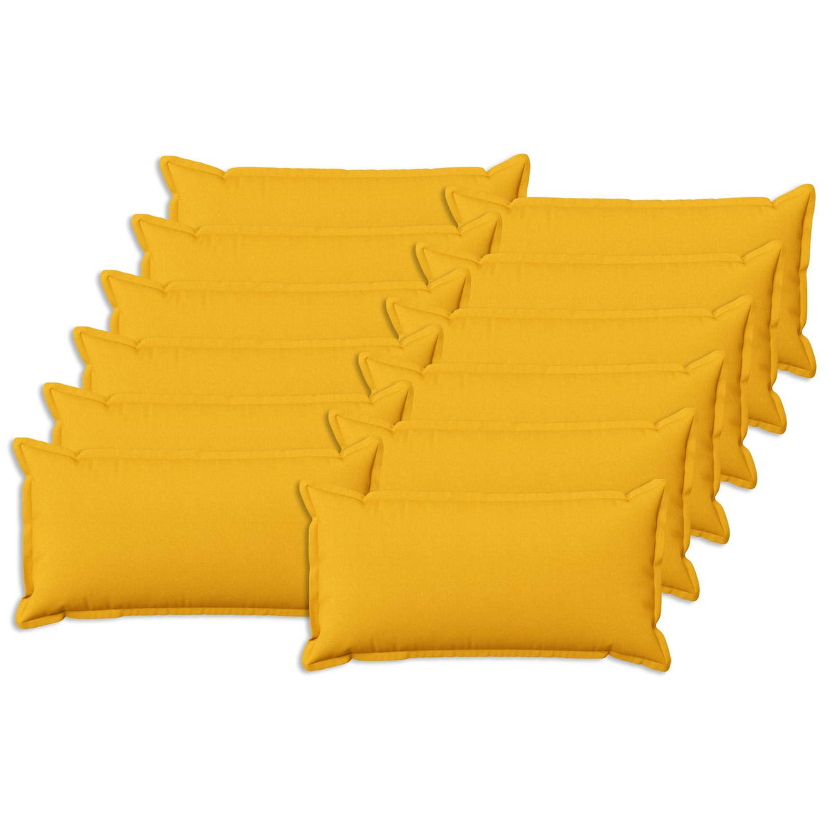 Cushion Cover 12 pcs HOUTEN Light Yellow 40 x 80 cm Faux Linen