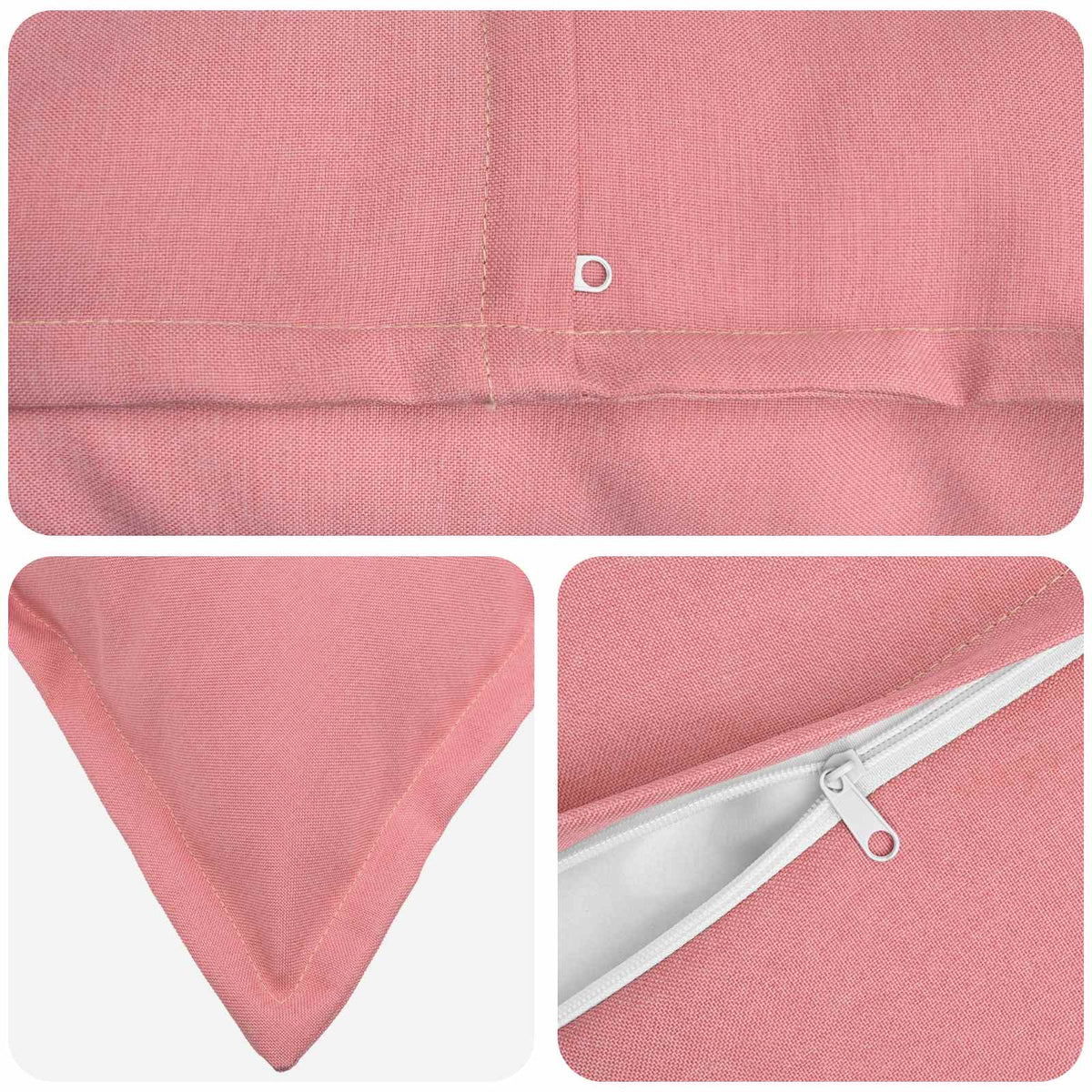 Cushion Cover 12 pcs HOUTEN Pink 40 x 80 cm Faux Linen