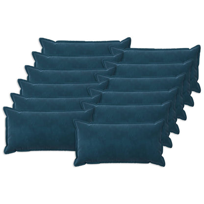 Cushion Cover 12 pcs HOUTEN Blue 40 x 80 cm Velvet