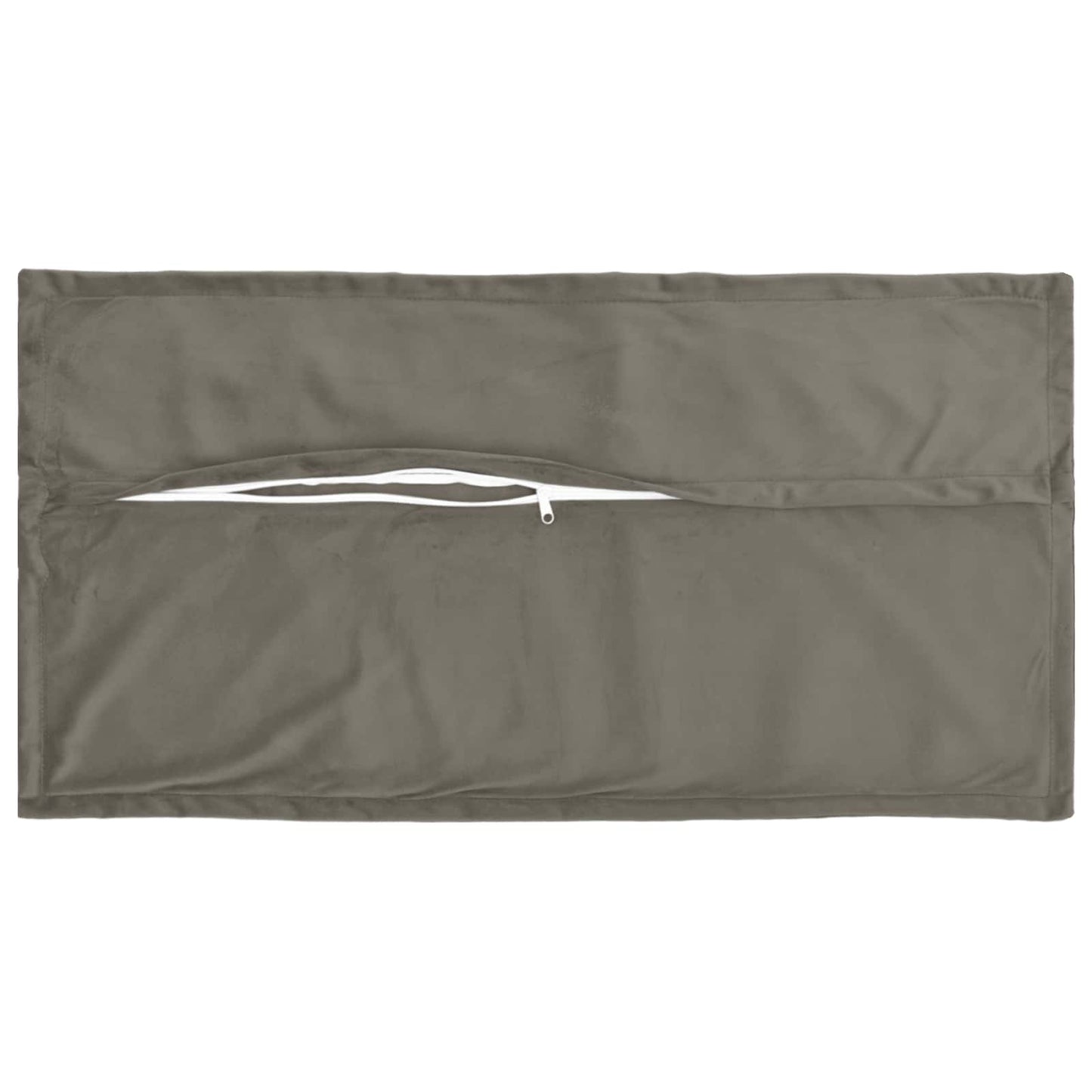 Cushion Cover 2 pcs HOUTEN Light Grey 40 x 80 cm Velvet