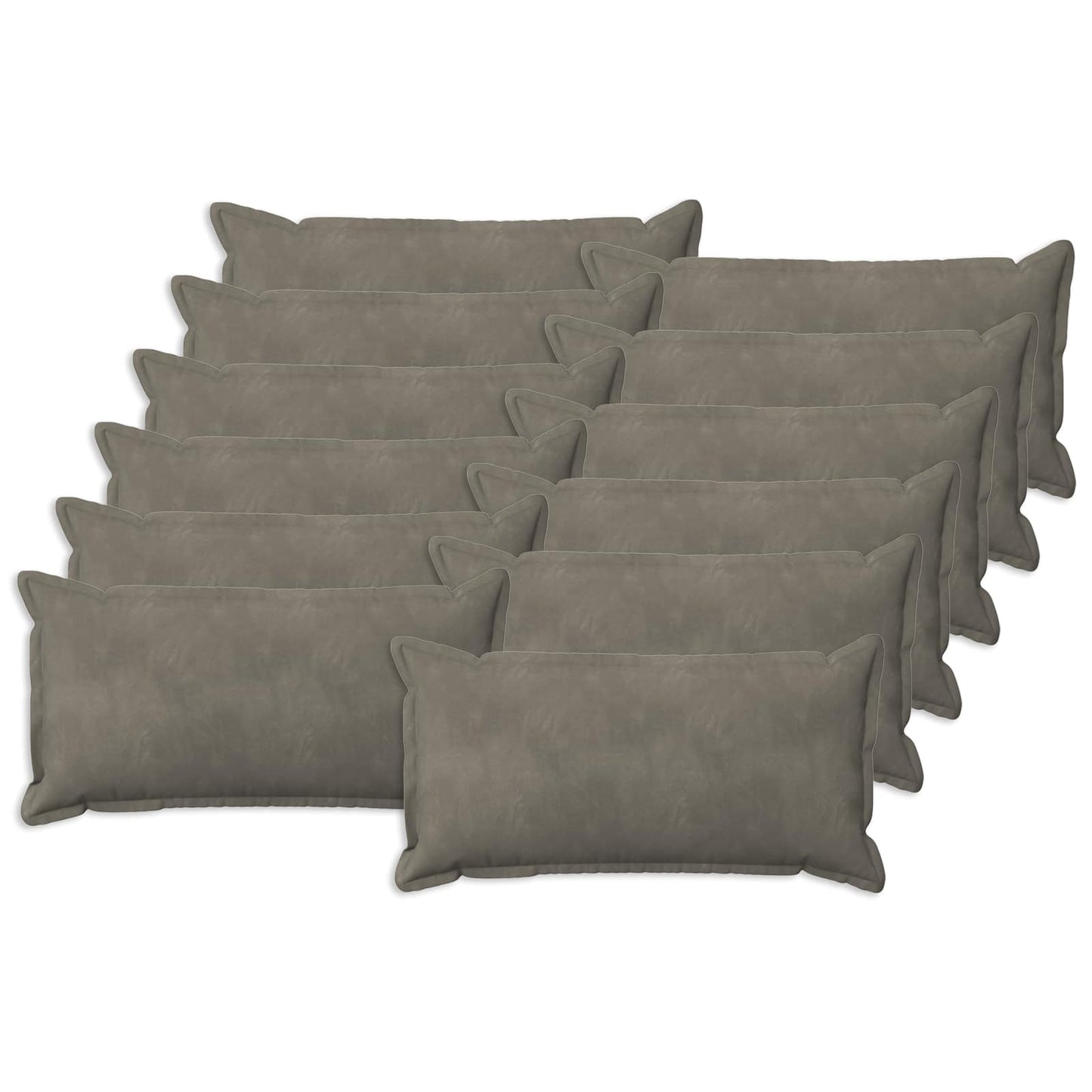 Cushion Cover 12 pcs HOUTEN Light Grey 40 x 80 cm Velvet