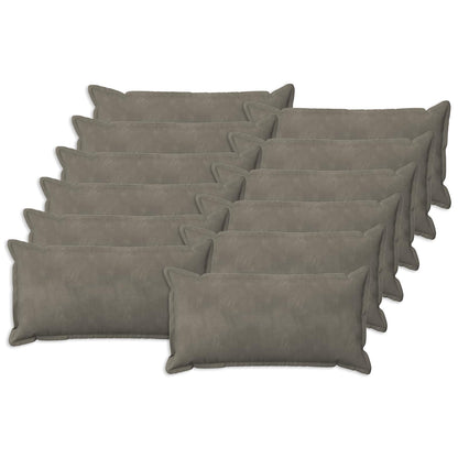 Cushion Cover 12 pcs HOUTEN Light Grey 40 x 80 cm Velvet