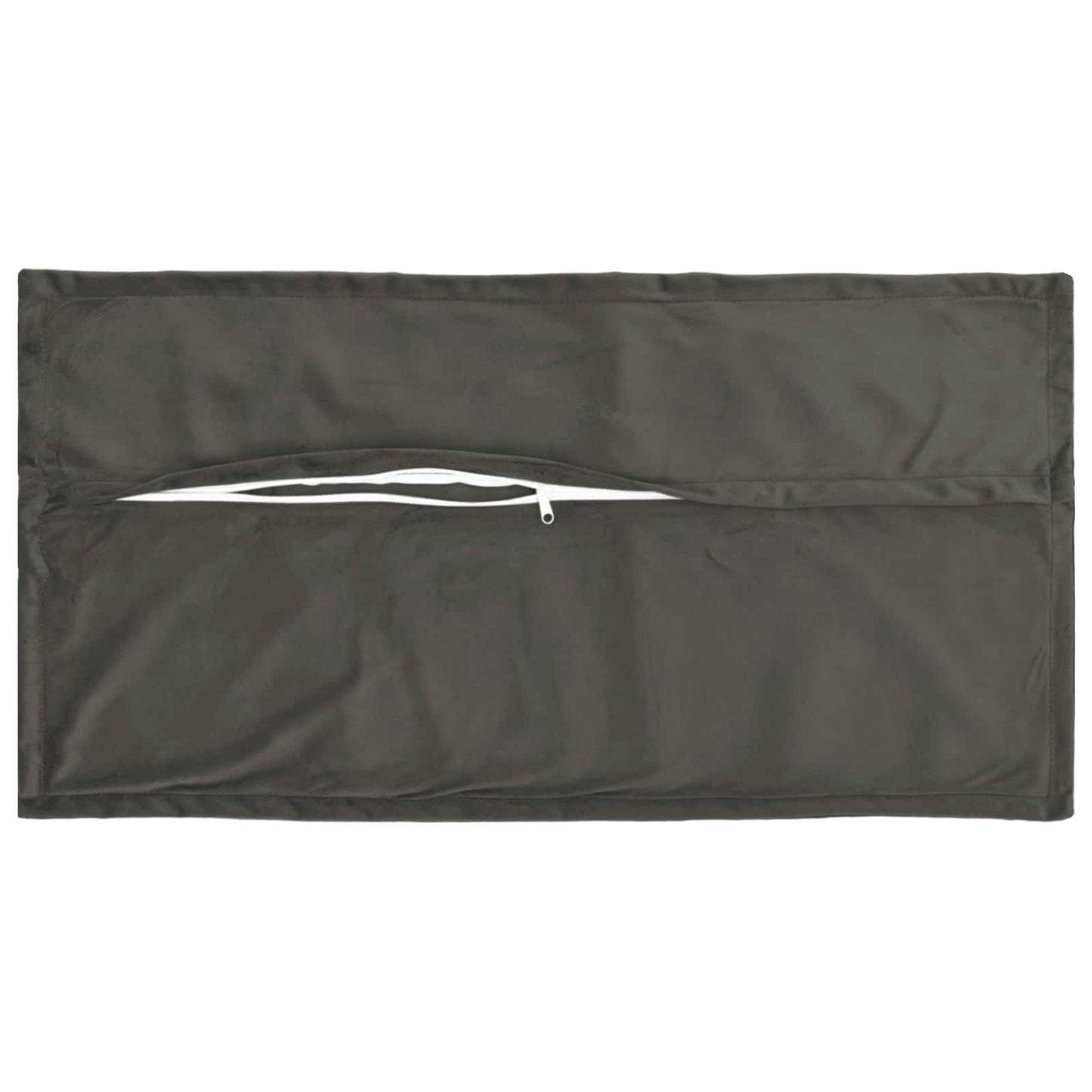 Cushion Cover 2 pcs HOUTEN Dark Grey 40 x 80 cm Velvet