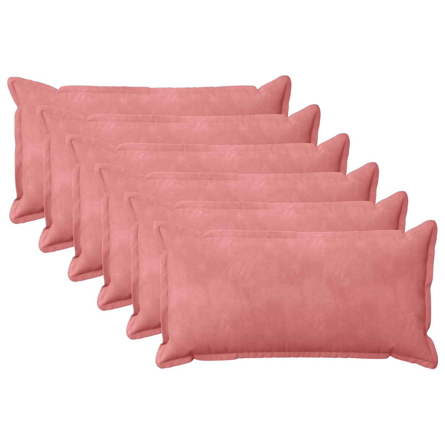 Cushion Cover 6 pcs HOUTEN Pink 40 x 80 cm Velvet