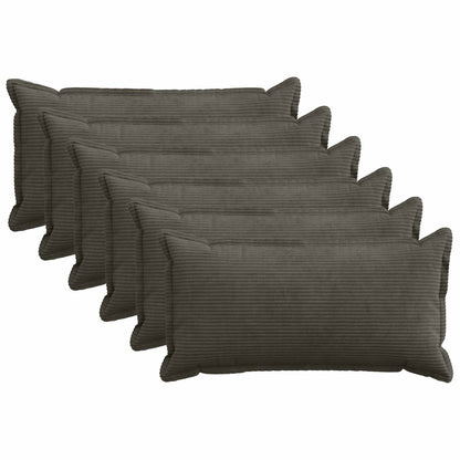 Cushion Cover 6 pcs HOUTEN Anthracite 40 x 80 cm Corduroy