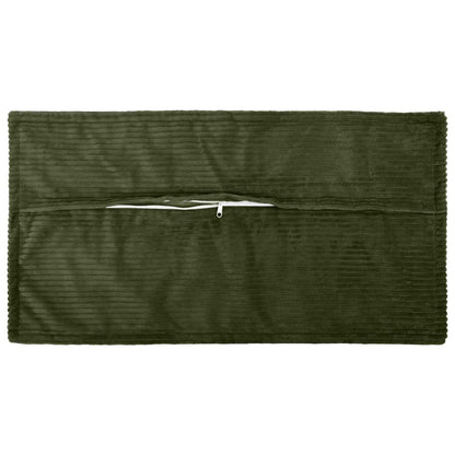 Cushion Cover 6 pcs HOUTEN Green 40 x 80 cm Corduroy