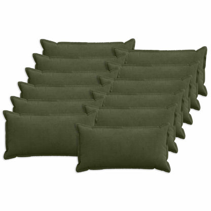 Cushion Cover 12 pcs HOUTEN Green 40 x 80 cm Corduroy