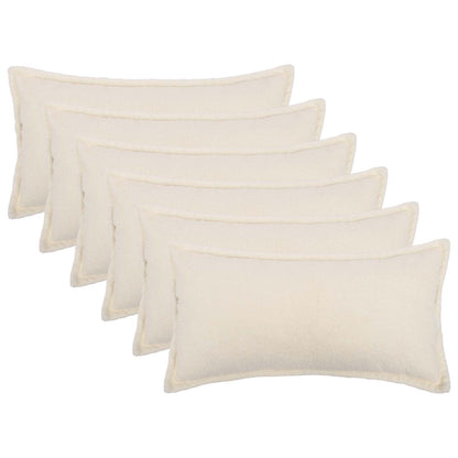 Cushion Cover 6 pcs HOUTEN Cream 40 x 80 cm Bouclé