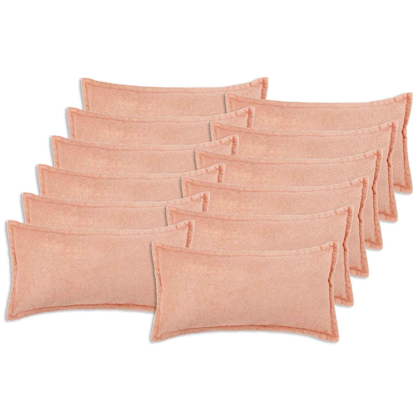 Cushion Cover 12 pcs HOUTEN Pink 40 x 80 cm Bouclé