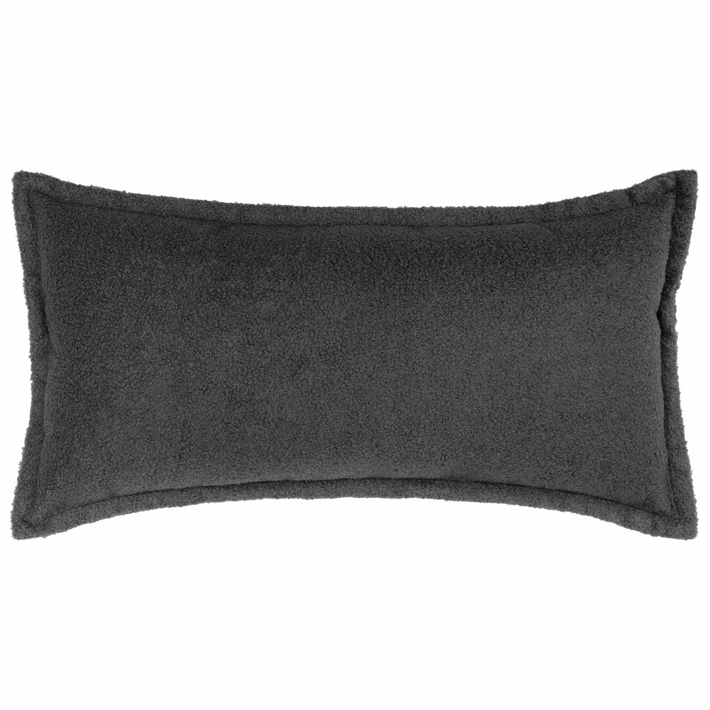Cushion Cover 12 pcs HOUTEN Dark Grey 40 x 80 cm Bouclé