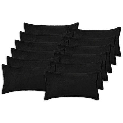 Cushion Cover 12 pcs HOUTEN Black 40 x 80 cm Bouclé