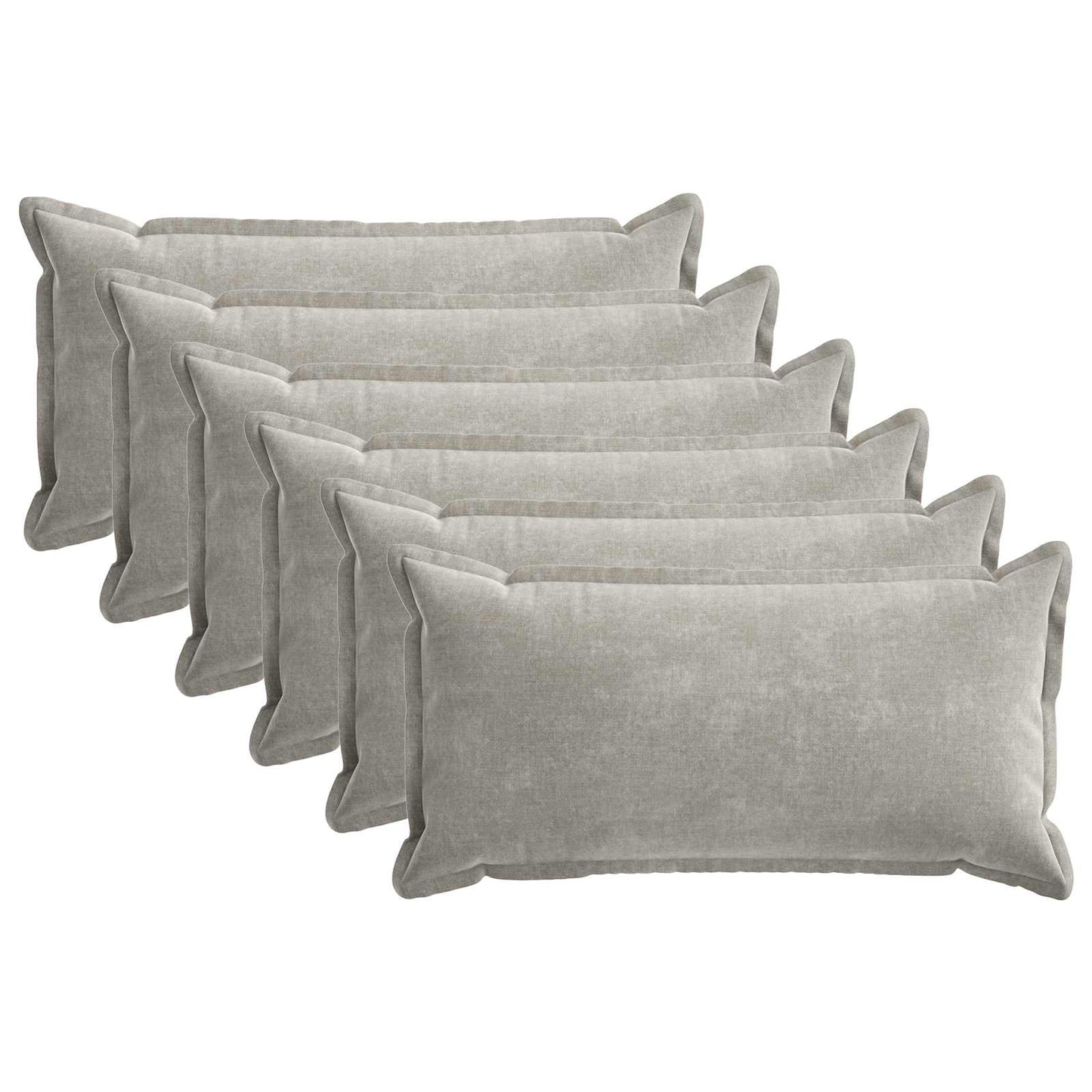 Cushion Cover 6 pcs HOUTEN Light Grey 40 x 80 cm