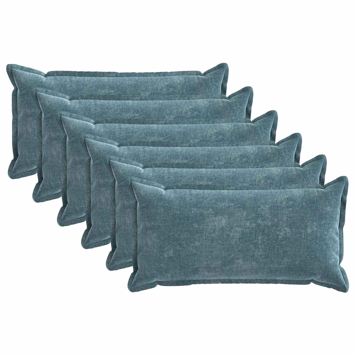 Cushion Cover 6 pcs HOUTEN Blue 40 x 80 cm Chenille Fabric