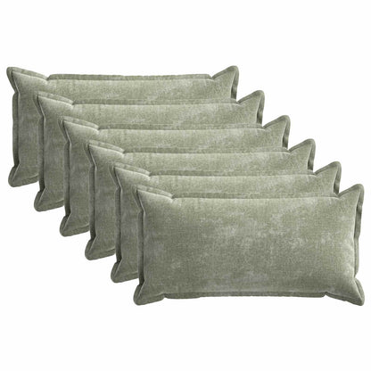Cushion Cover 6 pcs HOUTEN Green 40 x 80 cm Chenille Fabric