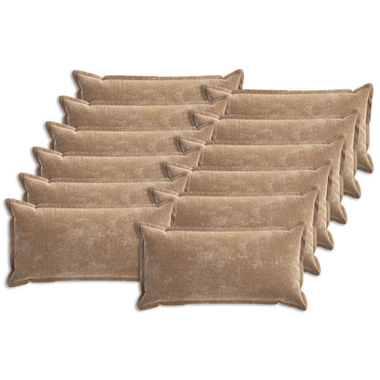 Cushion Cover 12 pcs HOUTEN Brown 40 x 80 cm Chenille Fabric