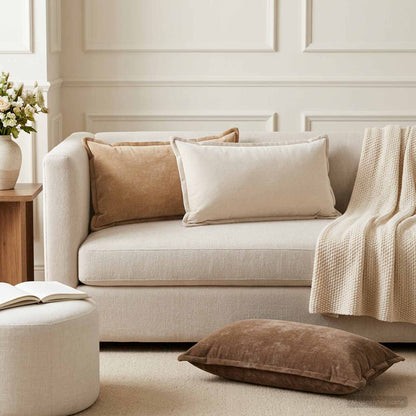Cushion Cover 6 pcs HOUTEN Brown 40 x 80 cm Chenille Fabric