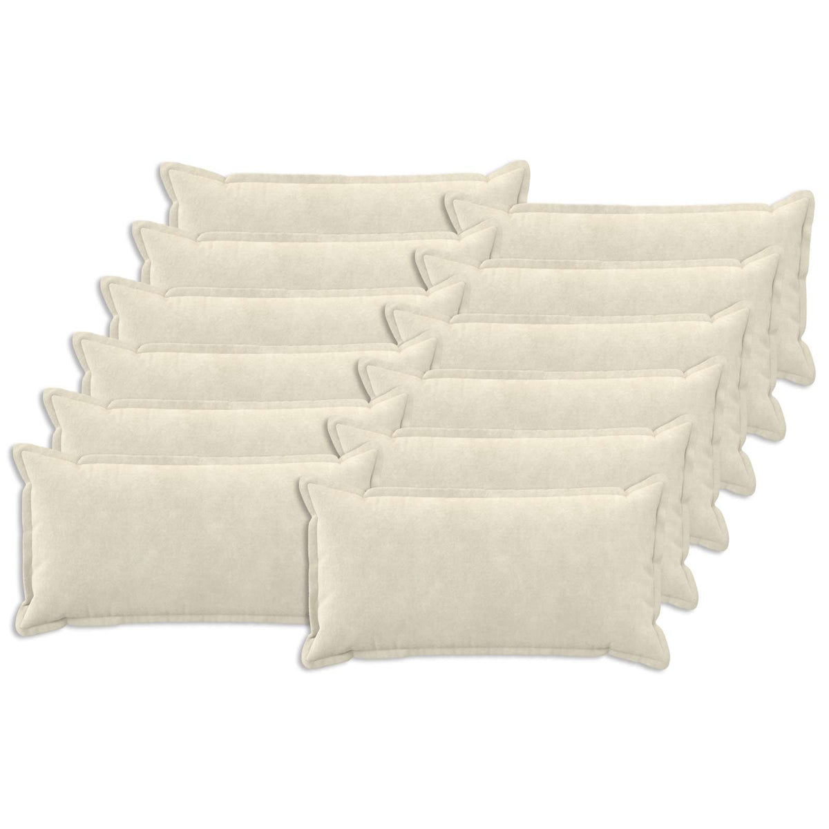 Cushion Cover 12 pcs HOUTEN Cream 40 x 80 cm Microfiber Fleece