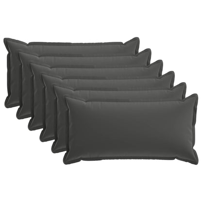 Cushion Cover 6 pcs HOUTEN Anthracite 40 x 80 cm Polyester