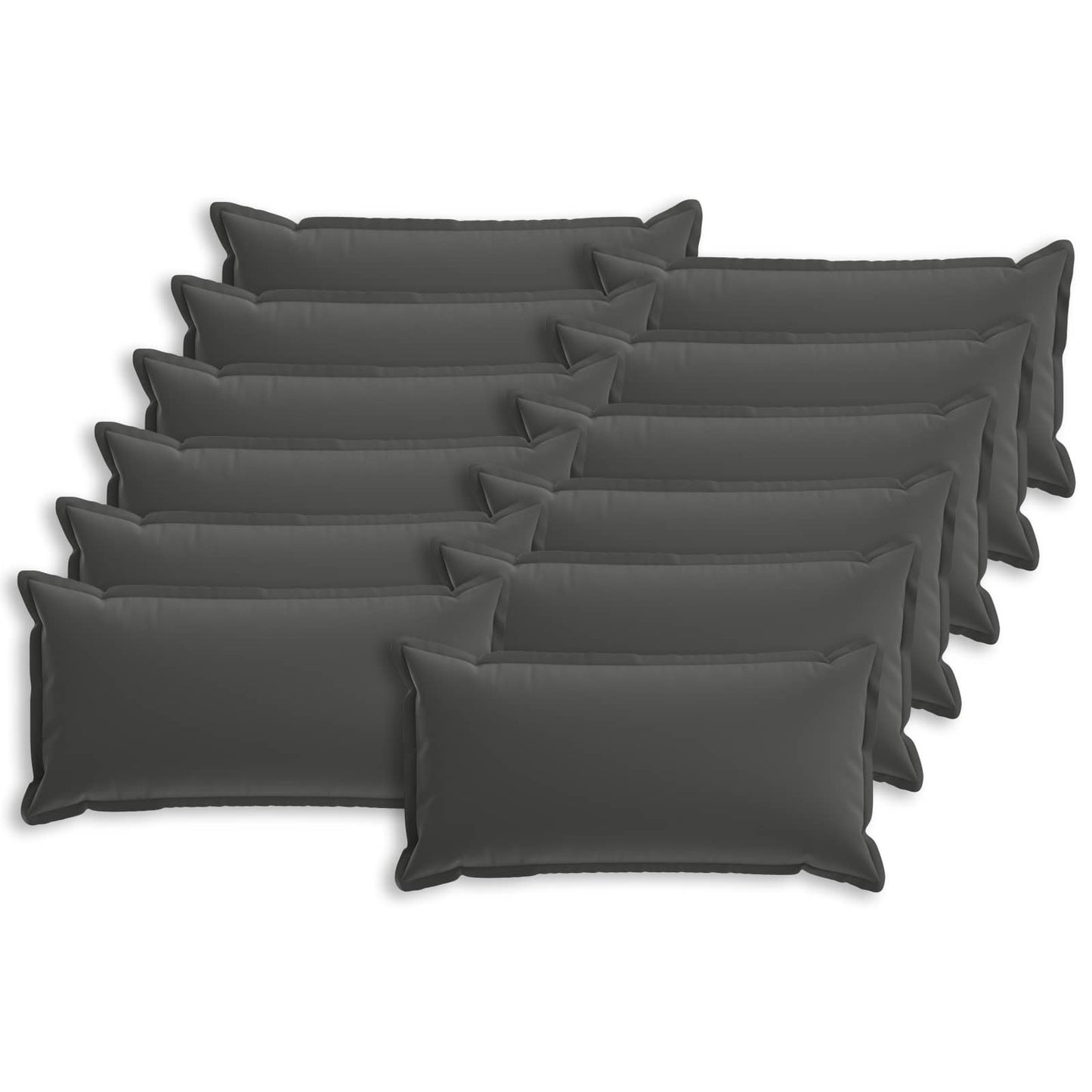 Cushion Cover 12 pcs HOUTEN Anthracite 40 x 80 cm Polyester