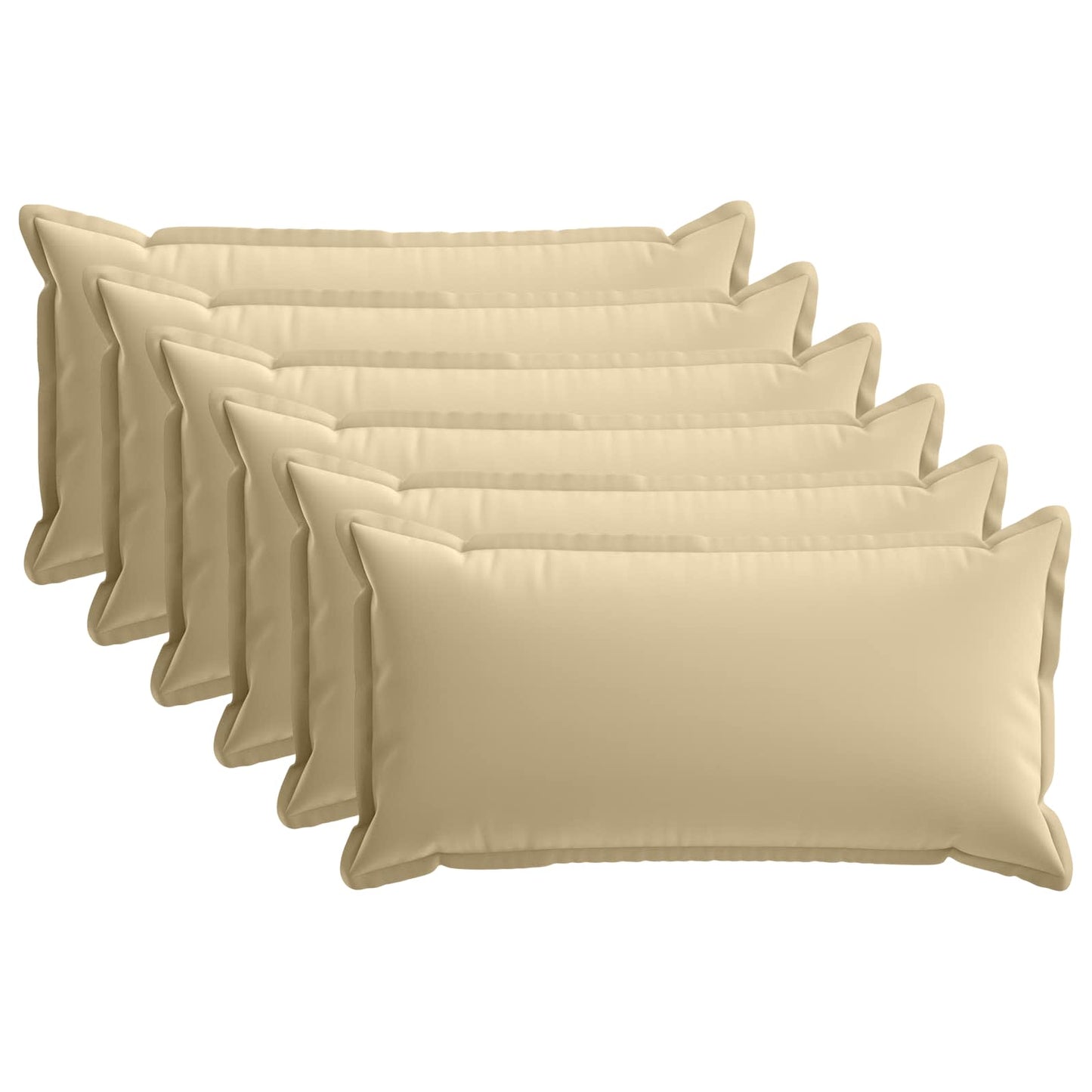 Cushion Cover 6 pcs HOUTEN Beige 40 x 80 cm Polyester