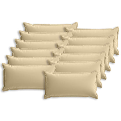 Cushion Cover 12 pcs HOUTEN Beige 40 x 80 cm Polyester