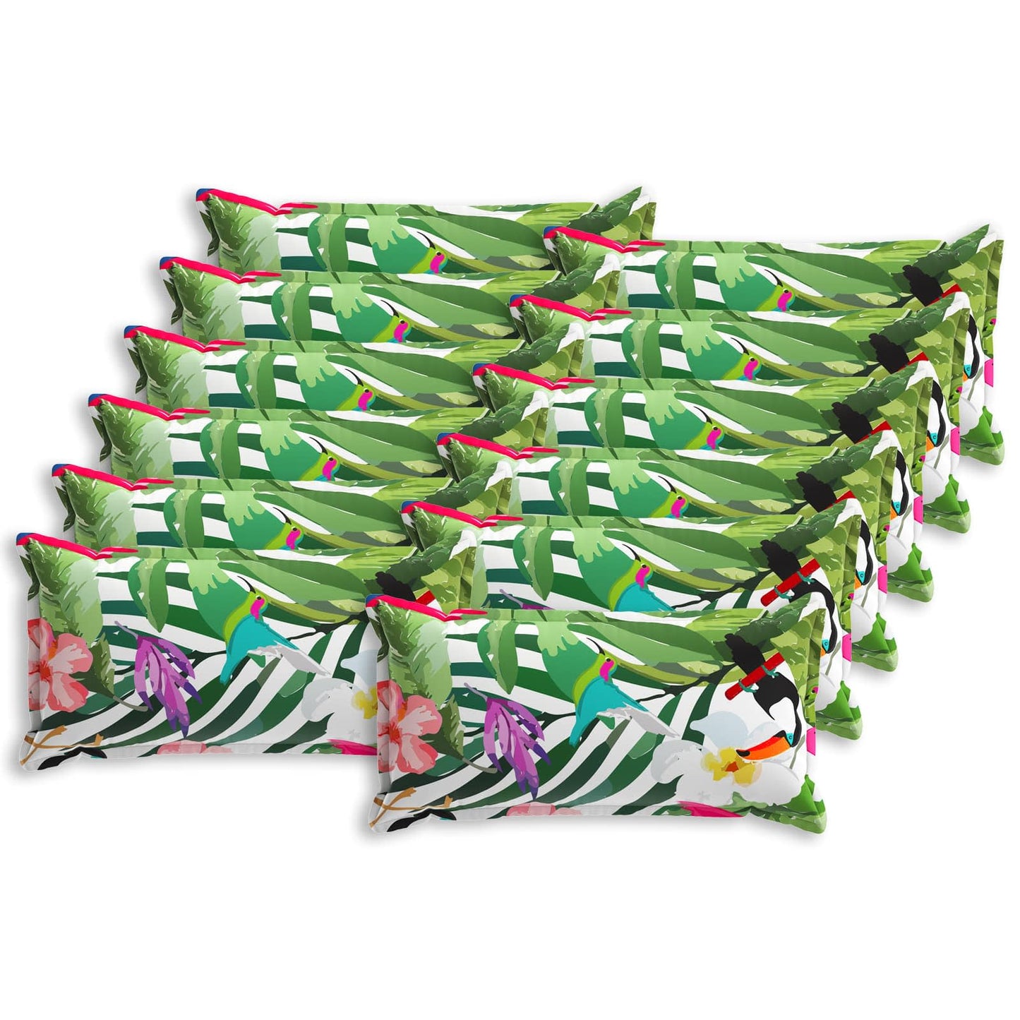 Cushion Cover 12 pcs HOUTEN Black 40 x 80 cm Polyester