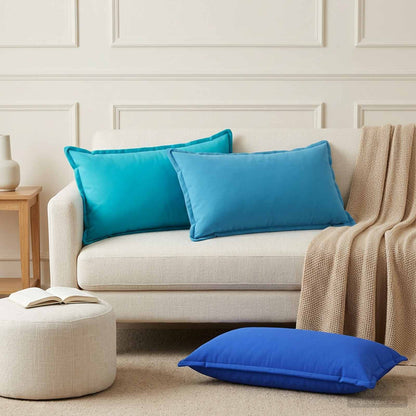 Cushion Cover 6 pcs HOUTEN Royal Blue 40 x 80 cm Polyester