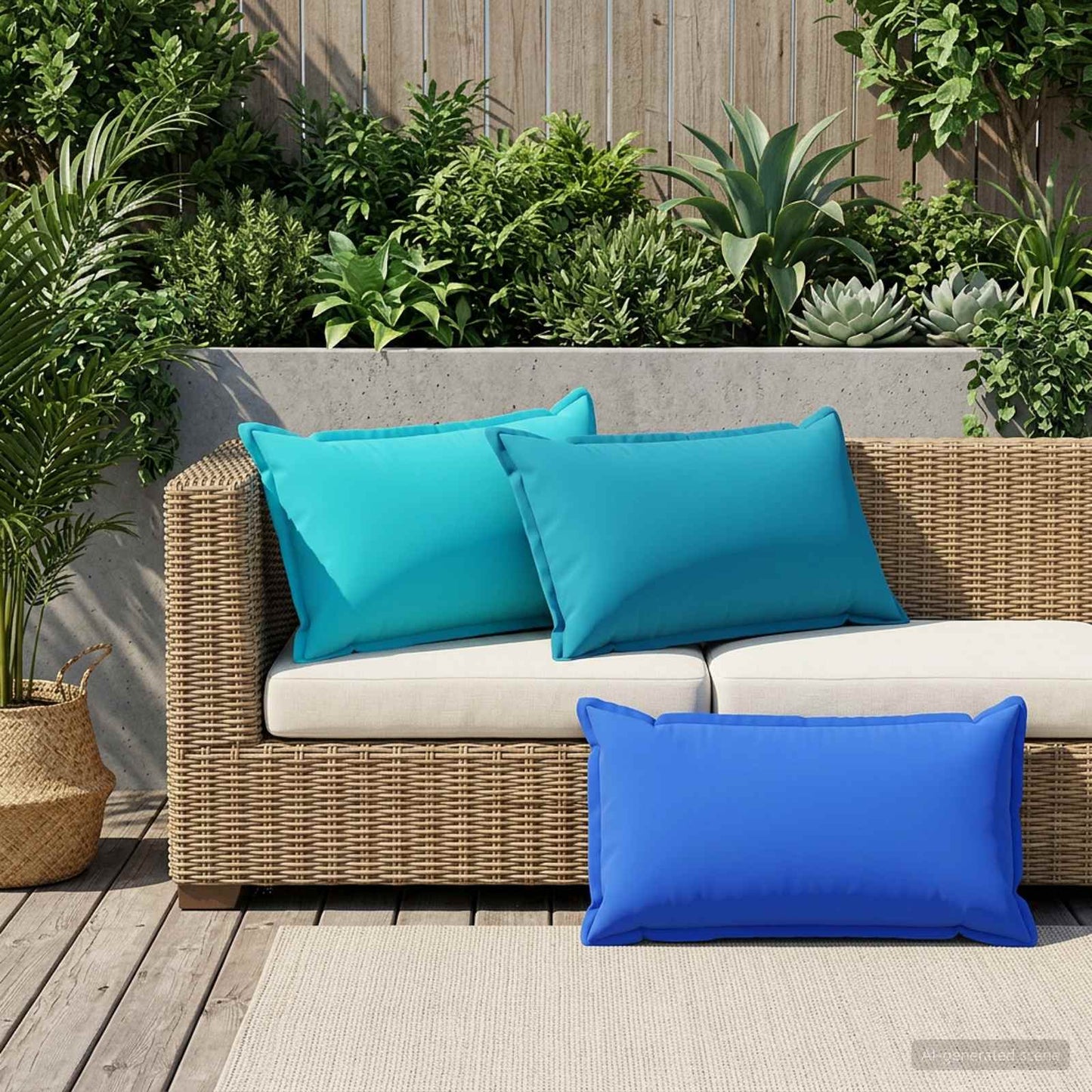 Cushion Cover 6 pcs HOUTEN Royal Blue 40 x 80 cm Polyester