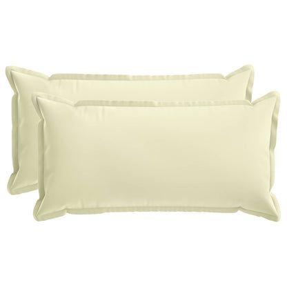Cushion Cover 2 pcs HOUTEN Cream 40 x 80 cm Polyester