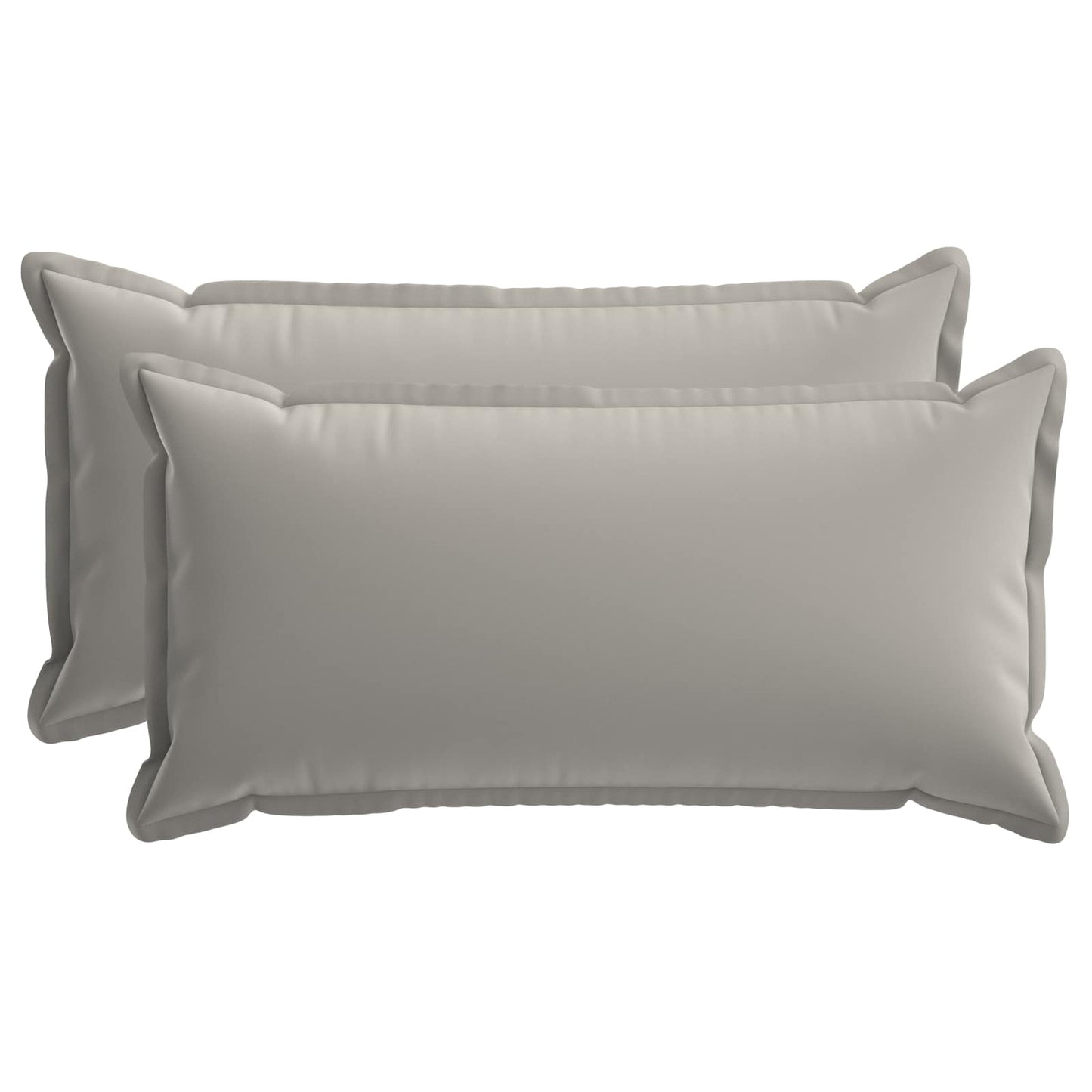 Cushion Cover 2 pcs HOUTEN Grey 40 x 80 cm Polyester