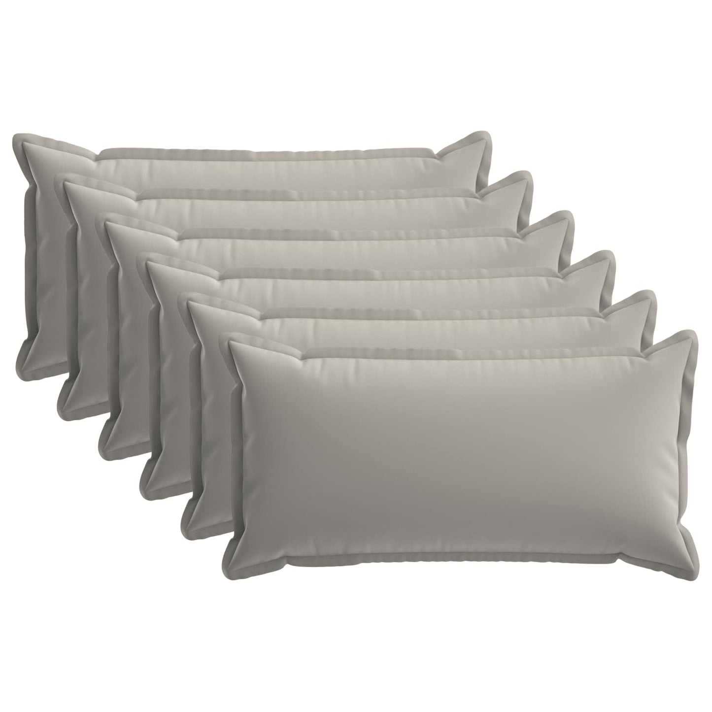 Cushion Cover 6 pcs HOUTEN Grey 40 x 80 cm Polyester